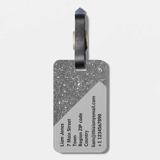 BEACH GRAY SHINGLE MUSCHEL MONOGRAM CUSTOM TEXT GEPÄCKANHÄNGER (Rückseite vertikal)