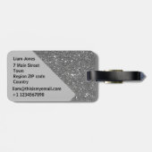 BEACH GRAY SHINGLE MUSCHEL MONOGRAM CUSTOM TEXT GEPÄCKANHÄNGER (Rückseite horizontal)