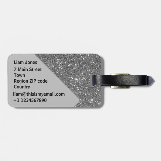 BEACH GRAY SHINGLE MUSCHEL MONOGRAM CUSTOM TEXT GEPÄCKANHÄNGER (Rückseite horizontal)