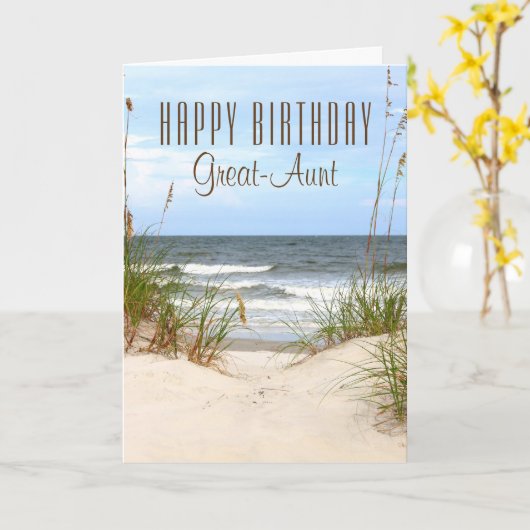 Beach Great-Aunt Birthday Karte (Gelbe Blume)