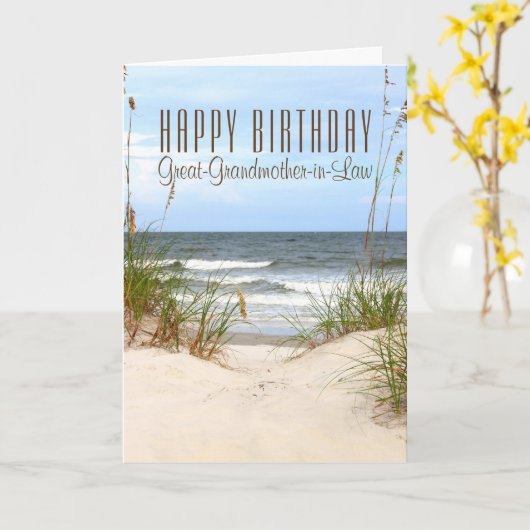 Beach Great-Großmutter-Schwiegermutter-Geburtskart Karte (Gelbe Blume)