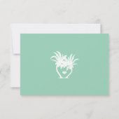 Beach Green Palm Tree Destination Chalkboard RSVP Karte (Rückseite)