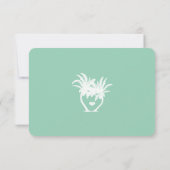 Beach Green Palm Tree Destination Chalkboard RSVP Karte (Rückseite)