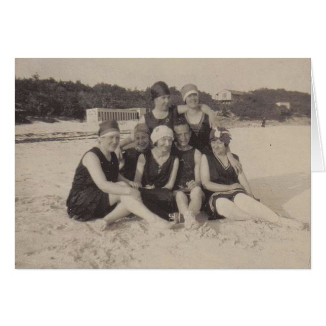 Beach Group 1920 Vintages Foto (Vorderseite (Horizontal))