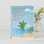 Beach Grunge Einladung (Stehend Vorderseite)