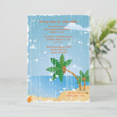 Beach Grunge Einladung Custom (Stehend Vorderseite)