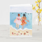 Beach Grußkarte Karte (Gelbe Blume)