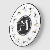 Beach Gull Seagull New York Pigeon Bird Initial Große Wanduhr (Winkel)