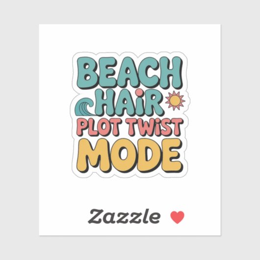 Beach Hair Plot Drehung Summer Vibes Aufkleber (Blatt)