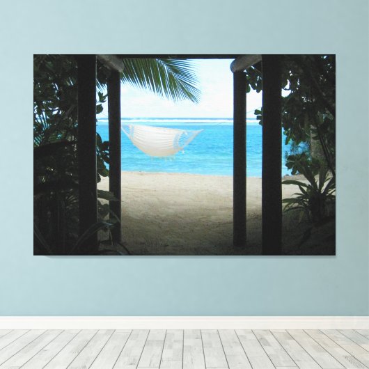 BEACH HAMMOCK 32x48 Leinwanddruck (Insitu (Holzboden))