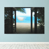 BEACH HAMMOCK 40x60 Leinwanddruck (Insitu (Holzboden))