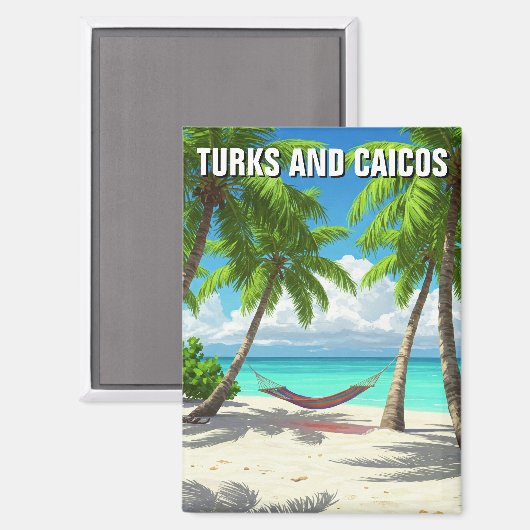 Beach Hammock Turks und Caicos Reisen Magnet (Vorderseite/Rückseite)