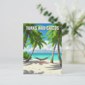 Beach Hammock Turks und Caicos Reisen Postkarte (Stehend Vorderseite)