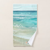 Beach Happy Place Starfish Ocean Waves Küste Badhandtuch Set (Handtuch)