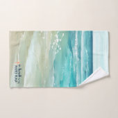 Beach Happy Place Starfish Ocean Waves Küste Badhandtuch Set (Handtuch)