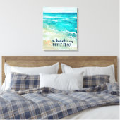 Beach Happy Place Starfish Ocean Waves Küste Leinwanddruck (Insitu (Schlafzimmer))