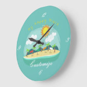 Beach Happy Place Thunder_Cove Große Wanduhr (Winkel)