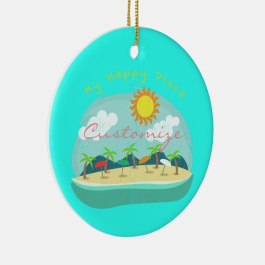 Beach Happy Place Thunder_Cove Keramik Ornament (Rechts)