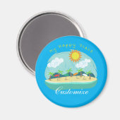 Beach Happy Place Thunder_Cove Magnet (Vorderseite/Rückseite)