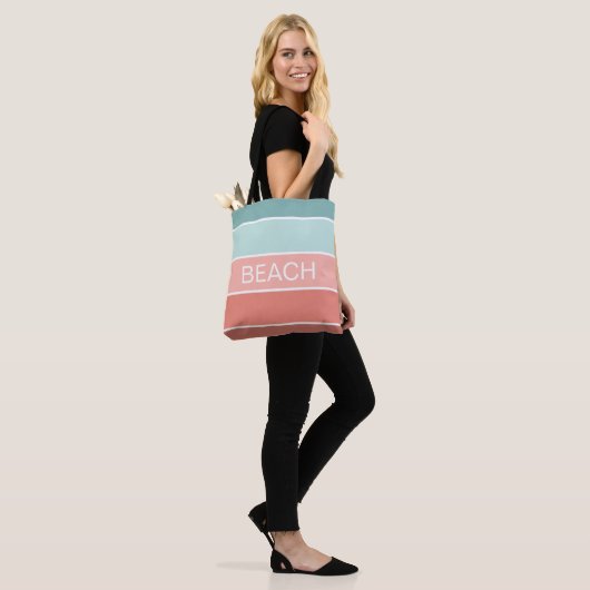 Beach Happy Summer Cool Stripes Tasche (Am Model)