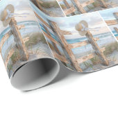 Beach Hat On Rustic Fence Post Geschenkpapier (Rolleneckpunkt)