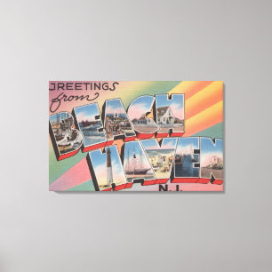 Beach Haven, New Jersey - Große Buchstabenszenen Leinwanddruck