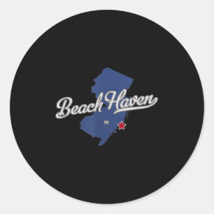 Beach Haven New Jersey Nj Karte Runder Aufkleber