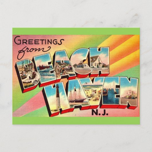 Beach Haven NJ Greetings Postcard Postkarte (Vorderseite)