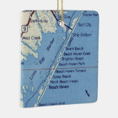 Beach Haven NJ Vintage Karte Keramikornament (Rechts)