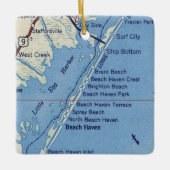Beach Haven NJ Vintage Karte Keramikornament (Vorderseite)