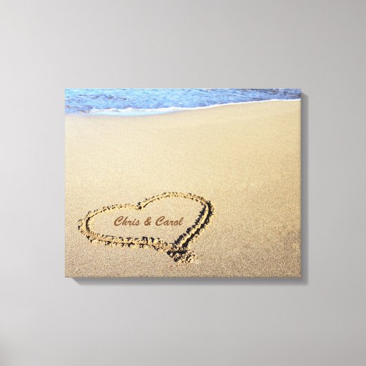 Beach Heart Canvas Print mit Individuellen Namen Leinwanddruck (Vorderseite)