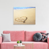 Beach Heart Canvas Print mit Individuellen Namen Leinwanddruck (Insitu (Wohnzimmer))