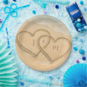 Beach Heart Custom Wedding Sand & Sea Pappteller (Party)