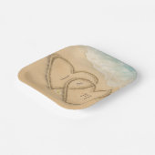Beach Heart Custom Wedding Sand & Sea Pappteller (Gewinkelt)