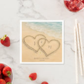 Beach Heart Custom Wedding Sand & Sea Serviette (Beispiel)
