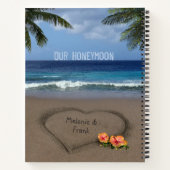 Beach Heart mit anpassbarem Text auf der Vordersei Notizblock (Rückseite)