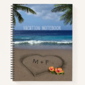 Beach Heart mit anpassbarem Text auf der Vordersei Notizblock (Vorderseite)