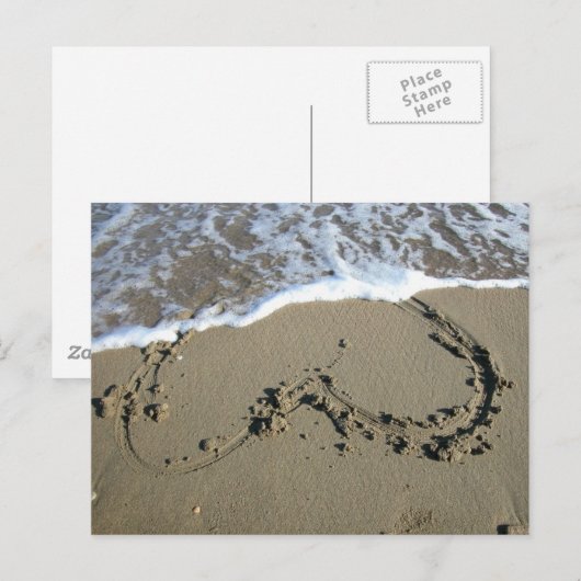 Beach Heart Postkarte (Vorne/Hinten)