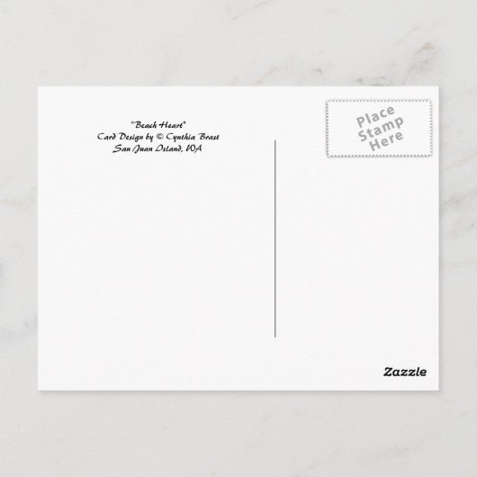 Beach Heart Postkarte (Rückseite)