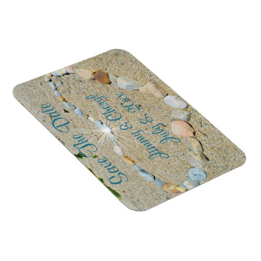 Beach Heart Save the Date Magnet (Rechte Seite)