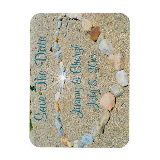 Beach Heart Save the Date Magnet (Vertikal)