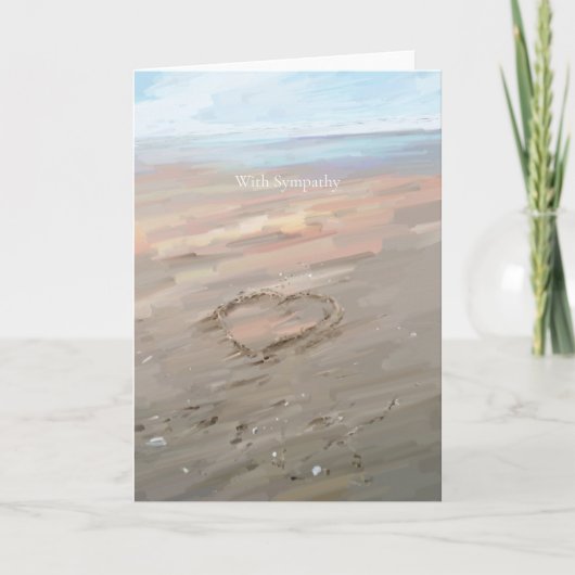 Beach Heart Sympathy Card Karte (Vorderseite)