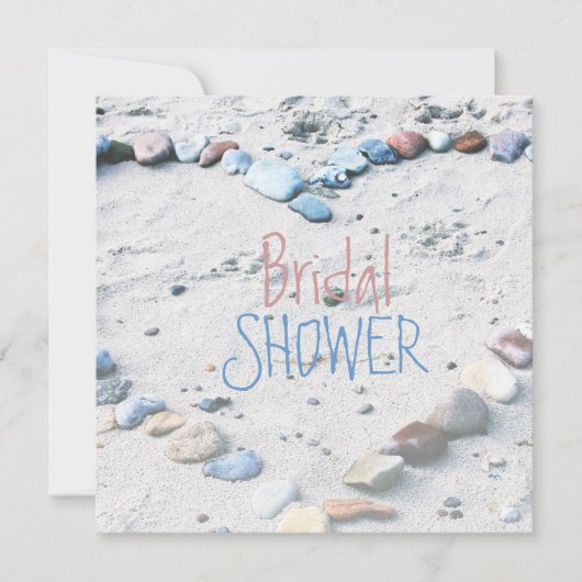 Beach Heart Wedding Brautparty Einladung (Vorderseite)