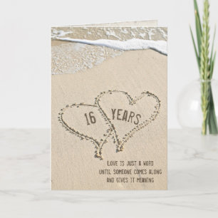 Beach Hearts Card zum 16. Jubiläum Karte