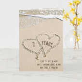 Beach Hearts Card zum 7. Jahrestag Karte (Gelbe Blume)
