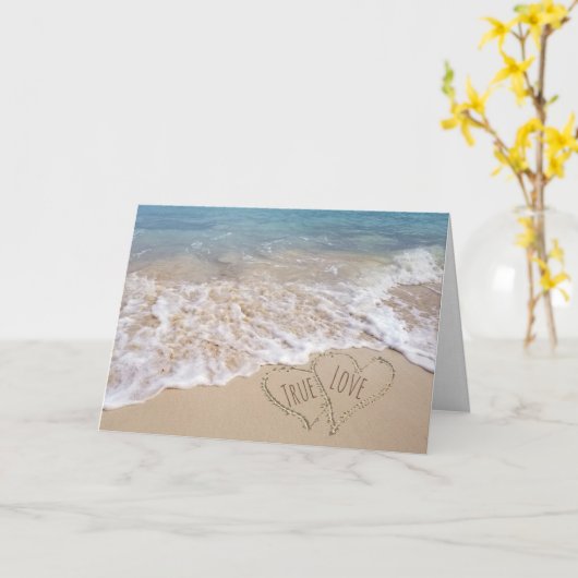 Beach Hearts Hochzeitsgratulation Karte (Gelbe Blume)