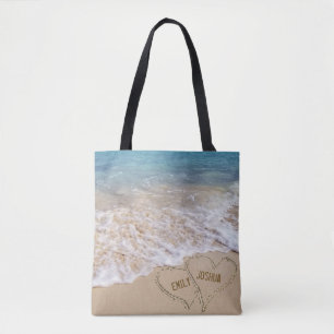 Beach Hearts in Ocean Sand Tasche