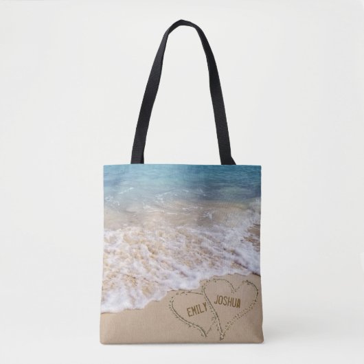 Beach Hearts in Ocean Sand Tasche (Vorderseite)