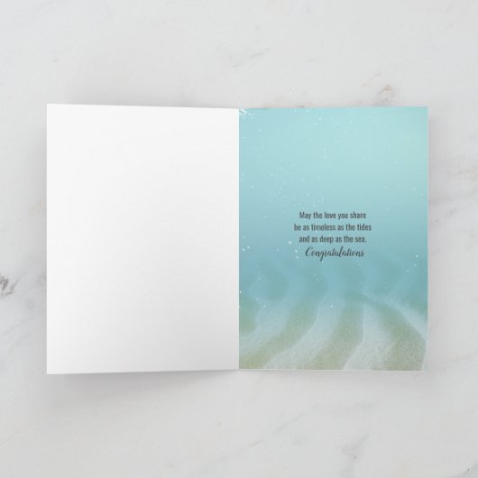 Beach Hearts in Window for Newlyweds Karte (Innenseite)