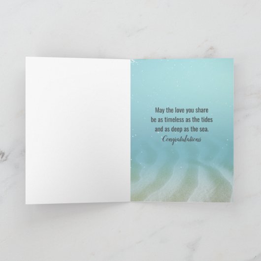 Beach Hearts in Window for Newlyweds Karte (Innenseite)